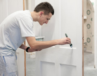 Decorating door in white